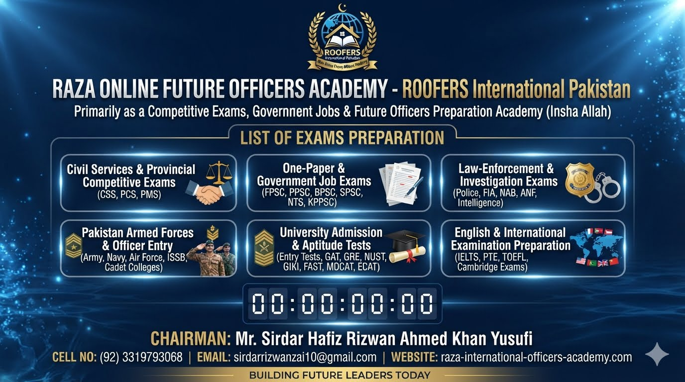 Raza Online Future Officers Academy Poster